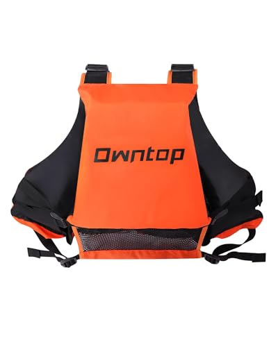 Owntop Swim Vest for Adult, Paddle Sports Swim Jackets with Adjustable Safety Strap, Premium Buoyancy Men Women Float Swim Vests for Kayaking Surfing Boating (Orange, M/L) - image 8
