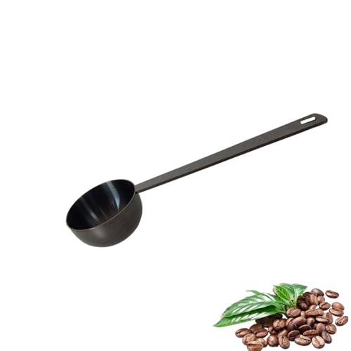 Stainless Steel Coffee Measuring Scoop Spoons with Long Handle, Black 2 Tablespoon 30ml Coffee Spoon Scooper for Ground Milk Powder Tea Sugar Cereal Bean Espresso Making (2 Tbsp)