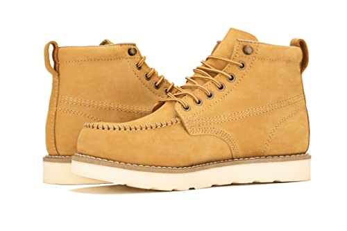 Image of Golden Fox Work Boots 6 inch Men's Moc Toe Wedge Comfortable Boot for Construction