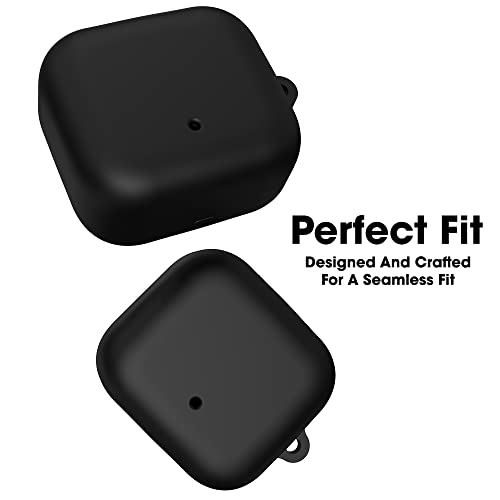 Image of Sounce Earphone Case Cover Compatible for Realme 3s Buds, Soft Silicone Skin Case Cover Shock-Absorbing Protective Case with Keychain [Front LED Visible] (Black)