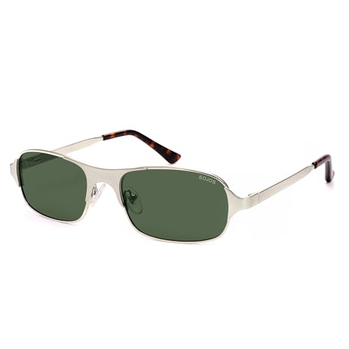 Image of SOJOS Retro Rectangle Polarized Sunglasses for Men Women, 70s 80s Vintage Small Square Sunnies SJ1267