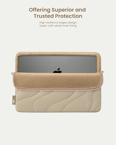 tomtoc 360 Protective Puffy Laptop Sleeve for 15-inch MacBook Air M3/A3114 2024, M2/A2941 2023, 15-inch Surface Laptop 7th, Copilot+ PC, Surface Laptop 6/5/4/3, Quilted Puffer Soft Laptop Case Bag