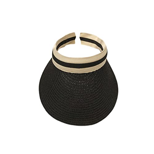 Chapeau de soleil pliable noir à visière large anti-UV pour l'été
