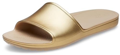 Crocs Women's Kadee Slide, Sandals for Women, Gold, 10 Women