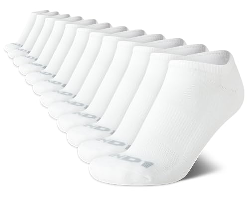 AND1 Mens No Show Socks - 12 Pack Performance Stretch Athletic Compression Socks for Men - Sports Low Cut Socks (6-12.5)