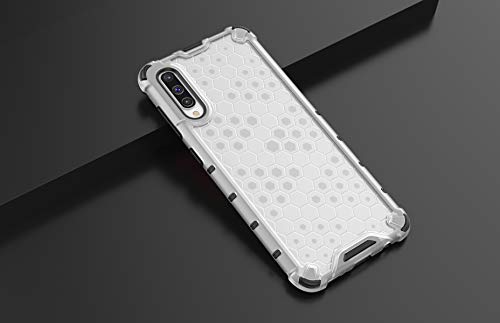 Image of Glasgow | for Samsung Galaxy A30s Honeycomb Pattern Back Case Cover for Samsung Galaxy A30s with 4 Bumper Corners and Military Grade Protection - Transparent