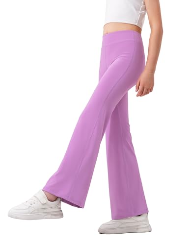Image of HASMES 3 Pack Girls Flare Leggings Kids Bell Bottom Dance Yoga Pants Activewear