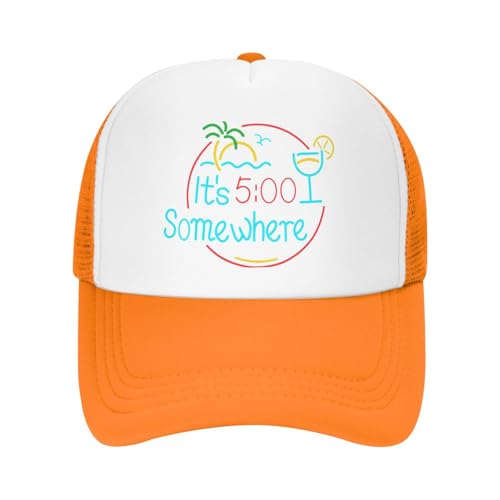 It's 5 O'Clock Somewhere Trucker Hat Snapback Mesh Baseball Cap Unisex2