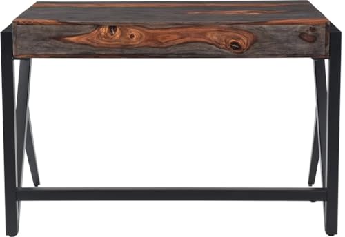 Image of DEMIWALL Sheesham Wooden Finish Study Table for Students Laptop Office Desk Workstation Writing Tables for Study Room Home Wooden Finish Furniture for Study Room Gray Finish (101 X 56 X 76 Cm)
