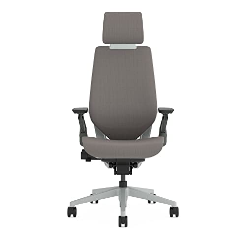 Image of Steelcase Gesture Ergonomic Height Adjustable Office Chair with Adjustable Lumbar Support and Armrests, Comfortable Upholstery in Mocca Fabric + Adjustable Headrest