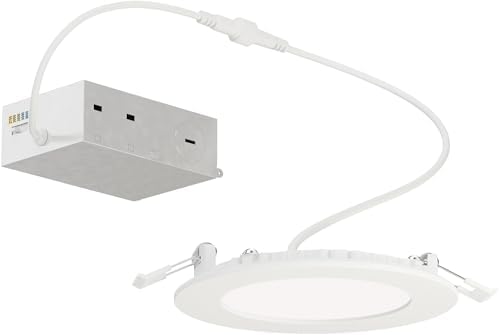 Maxim Lighting 67705WTWT Slim - 10W 1 5CCT LED Flat Recessed Downlight-1 Inch Tall and 4.75 Inch Wide
