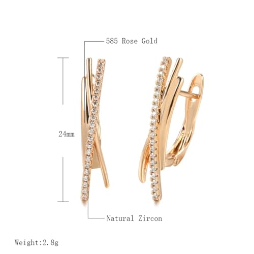 Idée cadeau femme boucles d'oreilles croix minimalistes or rose avec écrin