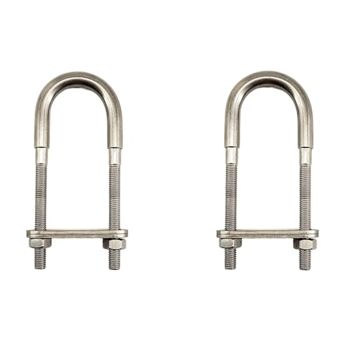 Image of 2pcs M8*100 304 Stainless Steel U Bolt with Nuts and Washers /Boat Accessories /Yacht U-shaped bolts /Brackets, UB24003
