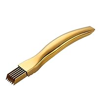 白髪ネギ カッター ねぎスライサー 細切り 細断シルクナイフ オールステンレス製 食洗器使用可 しらがねぎ 野菜 唐辛子カッター 便利小物 4色選択可能 (ゴールド)