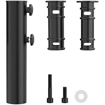 QZER Umbrella Pole Mount Stand Tube, Umbrella Stainless Steel Tube Base Replacement Parts,Heavy Duty Umbrella Base Stake Holder,Umbrella Base Holder Tube Bracket for Garden Backyard Balcony Black-N