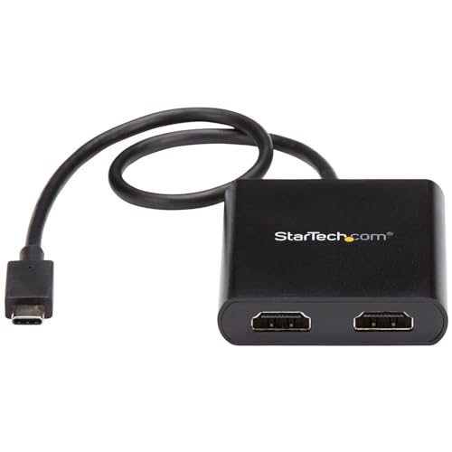 Image of StarTech USB-C to Dual HDMI MST Hub, 4K 30Hz /1080p 60Hz, TB3 /TB4 /USB4