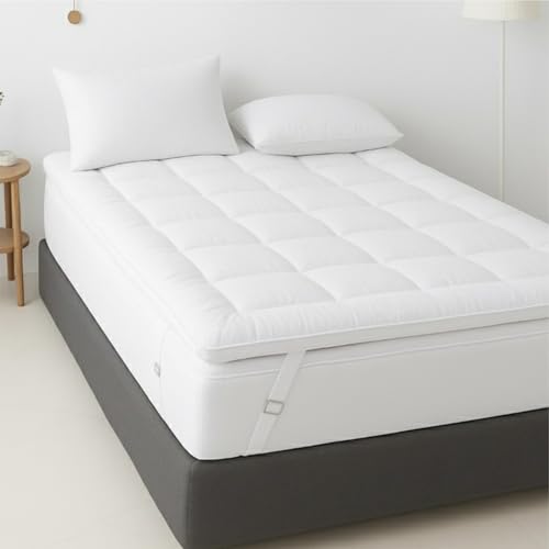 Dripsetter Memory Foam Mattress Topper Single Bed | Extra Thick Firm Mattress Topper 10cm Deep 4 Inch Quilted Toppers Elastic Straps | Breathable Comfort Pad Cover Washable Matress Toppers, 91x193cm