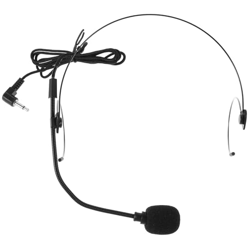 Kisangel Headset Mikrofon mit Ohrbügel 35mm Kabelgebunden Kondensatormikrofon Schwarz für Lehrer Fitnesskurse Reiseleiter Komfortables Klar Übertragendes Over Ear Mikrofon