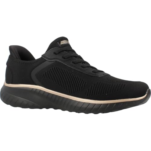 Skechers Damen Bobs Squad Chaos Current Muse Turnschuhe, Black Rose Gold Textile, 41 EU – Ansicht 5