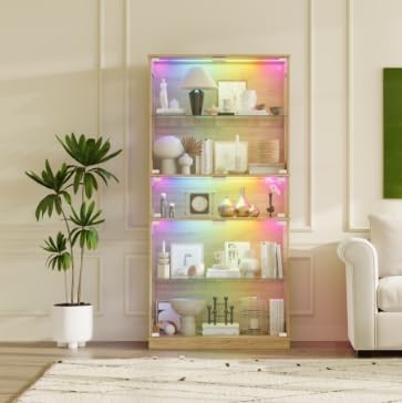 ZKIODV Vitrina de cristal con iluminación...