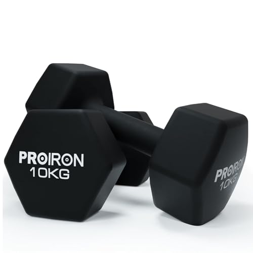 PROIRON Hex Neoprene Dumbbell- 2×10KG