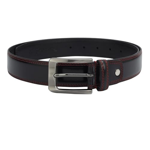 Image of Da Milano Non Reversible Leather Belt for Men - Black