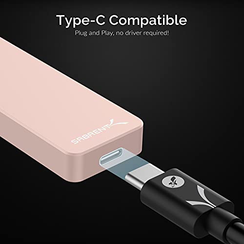 Image of SABRENT 1TB Rocket Nano External Aluminum SSD Up to 1000MB /s (Pink) (SB-1TB-NANO-PNK)