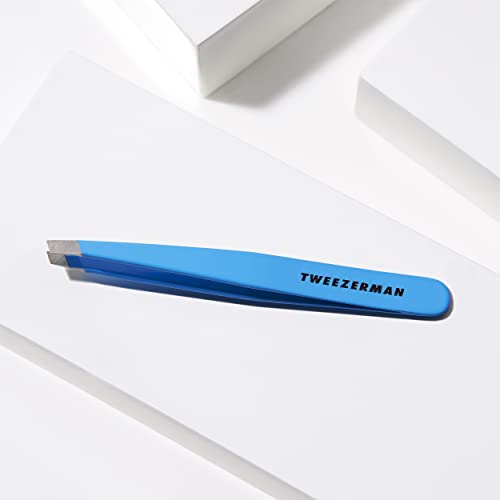 Tweezerman Stainless Steel Slant Tweezer (Blue Jewel)