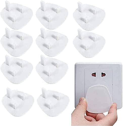 LORD C Plug Socket Covers 10 Pcs UK Baby Safety Proofing Electrical Outlet Guard Protectors Caps from Fire & Water Leaking Ideal for Children at Home Office School & Hospitals Sockets (10pc x White)