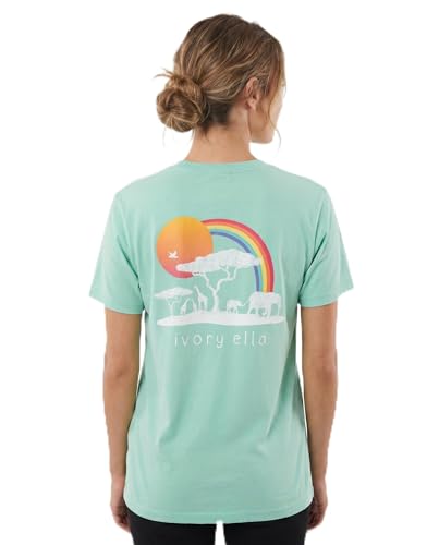Ivory Ella, Women's Sunny Safari Oversized 100% Cotton Short Sleeve T-Shirt