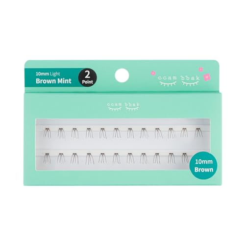 CAMBBAK カンパク 部分つけまつげ アイラッシュ まつげエクステ 半永久 アイドル Eyelash タイプ 8mm~12mm マツエク セルフ つけまつげ ナチュラル 人気 DIY つけまつ毛 (10mm Light (Brown), 2 Point