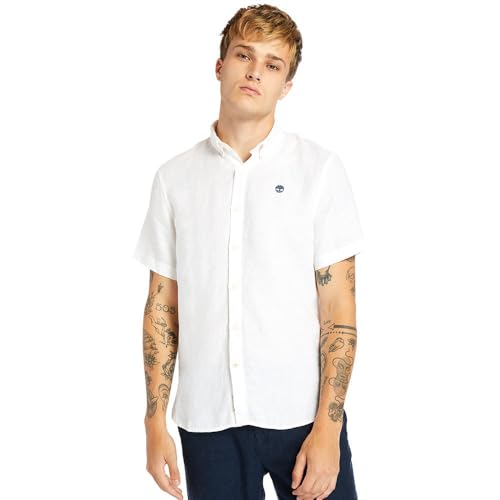 Timberland SS Linen Shirt Color White Talla XXL para Hombre
