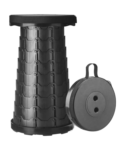 BTtime 折りたたみ椅子 伸縮式 アウトドアチェア 折り畳み式 キャンプ椅子 キャンプスツール 軽量 防水 持ち手付き 持ち運び便利 1秒開閉可能 耐荷重200KG 釣り/観戦/花火大会/屋内/屋外用（ブラック）