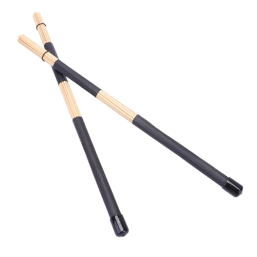 Baquetas de madera Toyvian, 1 par, mango de goma, para batería y práctica de percusión, color negro miniatura 5