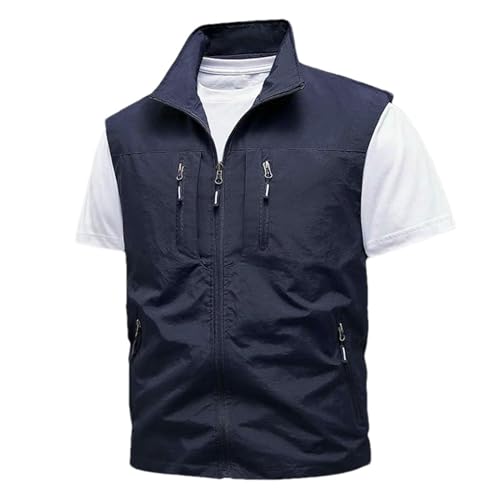 Gilet d'été pour homme ample sans manches bleu XS pour vos sorties décontractées