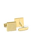 DAVIDOFF Gemelos Oro – Gemelos de camisa para hombre cuadrados – Accesorios de hombre en acero inoxidable