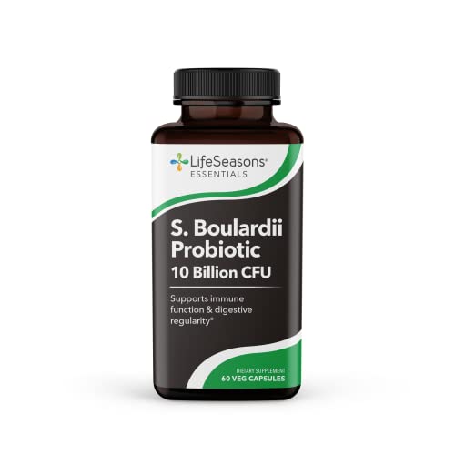 LifeSeasons Essentials S. Boulardii Probiotic - Supports Immune Function & Digestive Regularity - Promotes A Healthy Gut & Stronger Intestinal Lining - Eases Digestion - Saccharomyces - 60 Capsules
