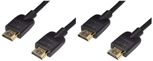 Image of AmazonBasics Flexible Premium HDMI Cable (Black, 4K@60Hz, 18Gbps), 3-Foot (Pack of 2)