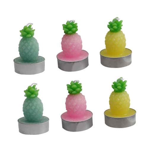 RORPOIR 12Pcs Pineapple Tealight Candles Simulation Plant Candle Decor for Home Party Wedding Festival Mixed Colors for Cheerful Atmosphere