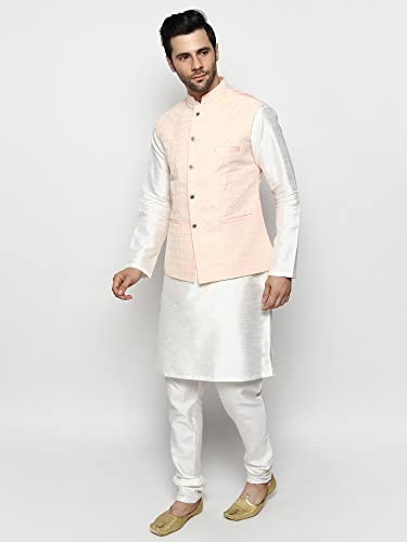 Image of Uri and MacKenzie Men's Silk Blend Kurta Pajama with Designer Ethnic Nehru Jacket /Modi Jacket