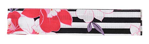 Kimura Jitsugyo Women's Kyoto Traditional Easy Wearing Kawaii Yukata Robe(Japanese Casual Kimono) Charming Stripe & Camellia Set 2 Large Woman - Thumbnail 5
