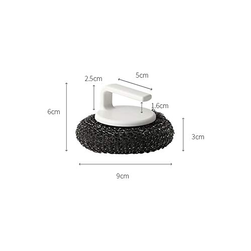 Preisvergleich Produktbild Küchenreinigungs-Drahtkugelbürste, mit Griff-Dekontaminationskugelbürste, geeignet für Haushaltswaschtopf, Geschirrspülen, schwarze Drahtbürste, hart und fein, weiß für PP-Drahtbürste, Material flexib