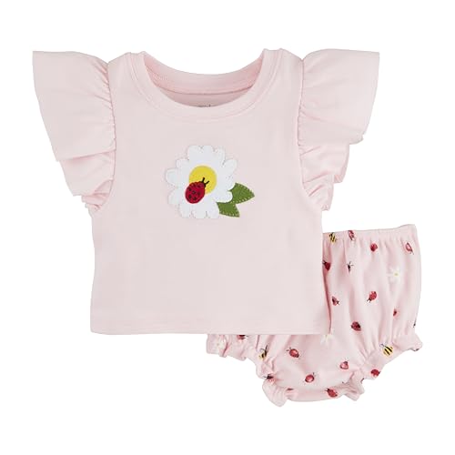 Mud Pie Children's Daisy Knit Pinafore Set; 9-12M