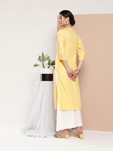 Image of Libas Womens Woven Design Viscose Straight Kurta for Women Suit