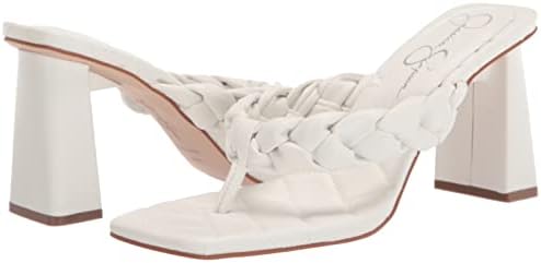 Jessica Simpson Women's Zaliye Braided High Heel Sandal Heeled, Bright White, 5.5 | Image 6
