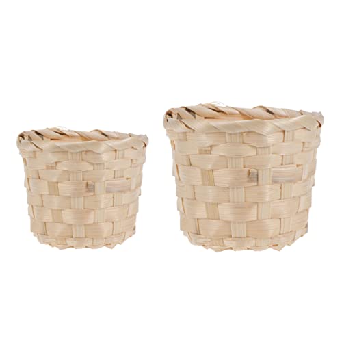 GARVALON 4 Peças Cesta De Armazenamento De Vime Vaso De Flores De Vime Caixas De Armazenamento Tecid