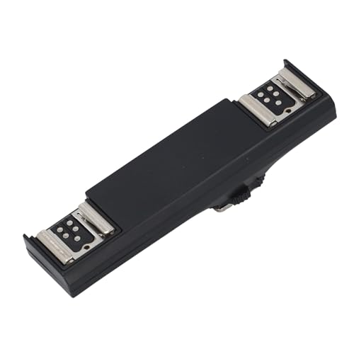 EBTOOLS Divisor de Zapata Doble, Soporte de Gatillo de Montura de Flash Speedlite Doble para Cámara, Soporte de Extensión Doble ABS + PC, Negro 11 X 3 X 2,4 Cm(para Canon)