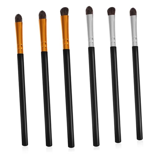 HONITANO 6 piezas Brochas para Sombras de Ojos con Cerdas Suaves y Mango de Plástico Incluye Pinceles Curvos Angulados Difuminado para Maquillaje de Ojos y Mezcla Profesional o