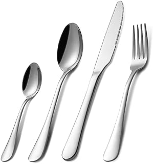 Cutlery Set, Pleafind 32 Piece Cutlery Set, Service for 8, Stainless Steel Flatware Set Include Knife Fork Spoon, Mirror Polish Silverware Set, Dishwasher Safe