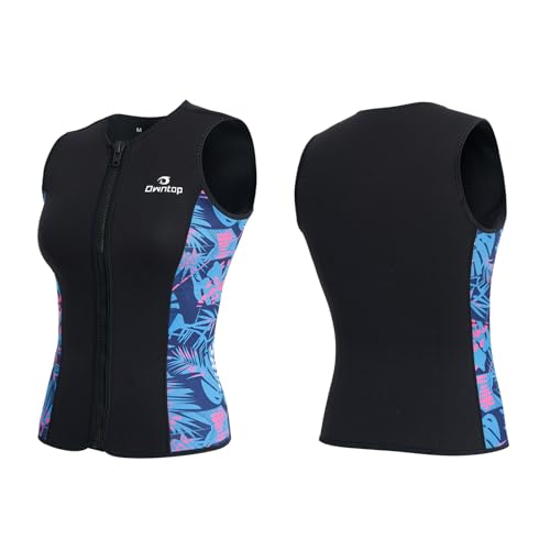 Owntop Neoprenanzug Oberteil Frauen | 3mm Thermische Ärmellose Neoprenweste | Neoprenanzug Jacke | Warm Bequem | Surfen Schnorcheln Schwimmen Tauchen | Damen Rot XL
